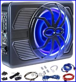 1000W LED Car Subwoofer Under-Seat Sub Woofer Speaker Stereo Slim Amplifier