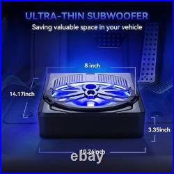 1000W LED Car Subwoofer Under-Seat Sub Woofer Speaker Stereo Slim Amplifier