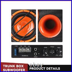 10'' 4200W Active Car Bass Box Audio Trunk Box Subwoofer Sub Speaker Amplifier