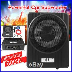 10'' 600W 12V Under-Seat Powerful Car Subwoofer Speaker Bass Audio Amplifier