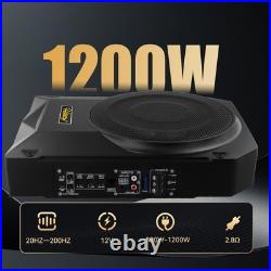 10'' 600W Active Underseat Car Bass Box Audio Subwoofer Speaker Amplifier 12V