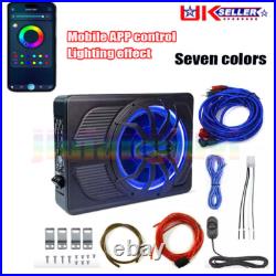 10'' 800W LED Car Subwoofer Under-Seat Sub Woofer Speaker Stereo Slim Amplifier