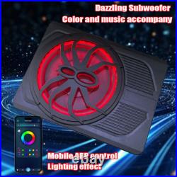 10'' 800W LED Car Subwoofer Under-Seat Sub Woofer Speaker Stereo Slim Amplifier