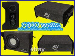 10 Active Subwoofer Box with Built-In Amp 1300W Compact Car Bass Enclosure