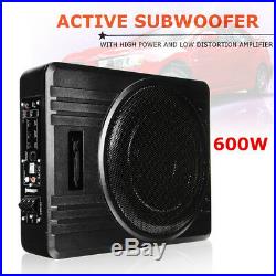 10 Inch 600W Car Under-Seat Subwoofer Active Powered Amplifier Bass Enclosed New