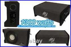 10 Powered Car Subwoofer Box 1300W Ported Enclosure Compact Bass Speaker