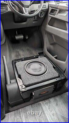 10 T6 sub & box Package driver seat VW T6 custom box & Musway MWS1022