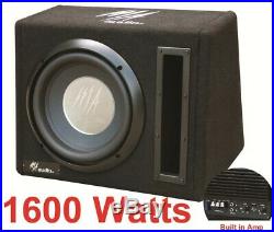 10 inch Active bass subwoofer box 1600 watts Extreme Bass + cables