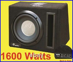 10inch Active Amplified subwoofer Bass box 1600watts Easy install Fits Any car