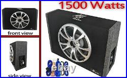 12 INCH SUBWOOFER built in AMP Amplified Active Slim Shallow Box with Free cable