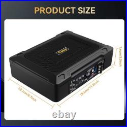 12x8 1000W Car Subwoofer Active Underseat Bass Box Audio Sub Speaker Amplifier