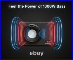 1300W 10 Inch Powered Subwoofer Enclosure Box Compact Car Audio Bass System