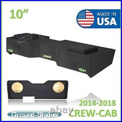 14-2018 Chevy Silverado Crew Cab Sub Box 10 Dual Subwoofer Enclosure GREEN Logo