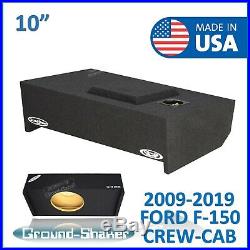 2009-2019 Ford F150 Crew Cab 10 Single Sealed Sub Box Subwoofer Enclosure