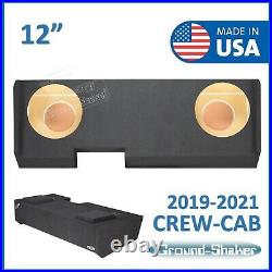 2019-2021 Chevy Silverado Crew Cab Truck Sub Box 12 Dual Subwoofer Enclosure