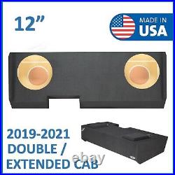 2019-2021 Chevy Silverado Extended Cab Sub Box 12 Dual Subwoofer Enclosure