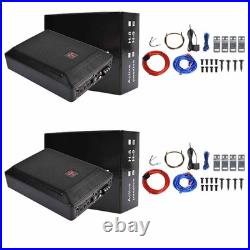 2PCS 1200W 10inch Active Car Bass Box Subwoofer Speaker Amplifier Audio Case UK