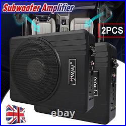 2PC 600W Active Underseat Car Bass Box Audio Subwoofer Sub Speaker Amplifier 4