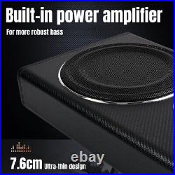 2PC Underseat Car Subwoofer Audio Sub Speaker Active Amplifier 8'' 800W Bass Box