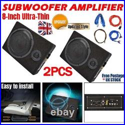 2x 8'' 800W Car Active Subwoofer Under-Seat Amplifier Speaker Audio Sub Woofer F