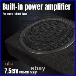 2x 8'' 800W Car Active Subwoofer Under-Seat Amplifier Speaker Audio Sub Woofer F