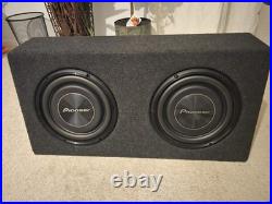 2x Pioneer TS-A2500LS4 10 Single 4 Ohm Shallow Car Subwoofers Bass Sub 1200W