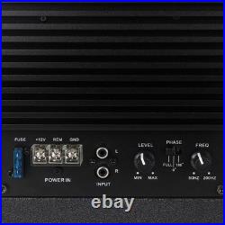 3800W 10 Hikity Active Underseat Car Bass Box Audio Subwoofer Speaker Amplifier