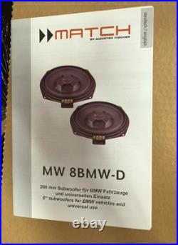 400w 8 Bmw Underseat Subwoofer Match Up W8bmw-s 2ohm Ultra Flat Bass Car Audio