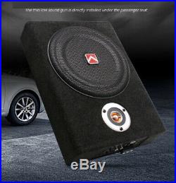 600W 8IN Ultra-Thin Active Car Under-Seat Subwoofer Bass Sub Box Speaker Amp