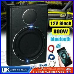800W 12V 8'' Active Underseat Car Bass Box Audio Subwoofer Sub Speaer Amplifier