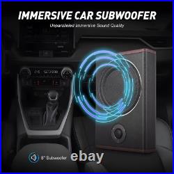 8 600W Car Subwoofer PU Leather Bass Box Slim Under-Seat Active Amplifier 8 600W Car Subwoofer PU Leather Bass Box Slim Under-Seat Active Amplifier