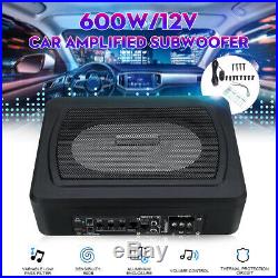 8 600W Car Under-Seat Active Subwoofer Power Amplifier Bass Box Speaker DC