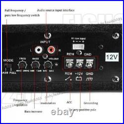 8 800W 12V Active Underseat Car Bass Box Audio Subwoofer Sub Speaker Amplifier