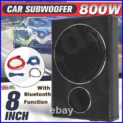 8'' 800W 12V Car Subwoofer Speaker Bluetooth Underseat Amplifier Audio Sub Bass