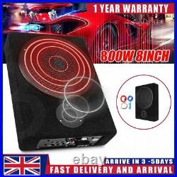 8'' 800W Active Underseat Car Bass Box Audio Subwoofer Sub Speaer Amplifier 12V