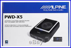 ALPINE PWD-X5 Shallow Slim Under-Seat Powered Subwoofer with4-Channel Amp+Wire Kit