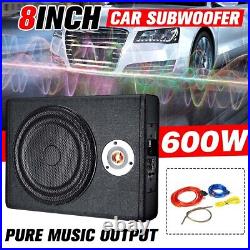 AUTSOME 600W Audio Car Underseat 8'' Active Amplified Subwoofer Boombox Speaker