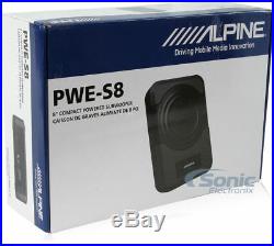Alpine PWE-S8 Under-Seat 8 120W RMS Powered Car Truck Subwoofer Sub + Amp Kit