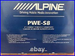 Alpine Pwe-s8 Underseat Subwoofer Mint Condition, Only 2 Months Old
