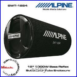 Alpine SWT-12S4 12 20cm Bass Reflex Sub with Tube Enclosure 1000W Bass Tube