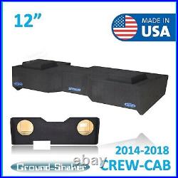 BLUE 2014-2018 Gmc Sierra Crew Cab 12 Dual Sealed Sub Box Subwoofer Enclosure