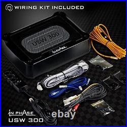 Car Audio USW300 300W Underseat Ultra Slim Compact Active Subwoofer