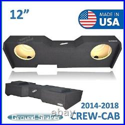 Chevy Silverado Crew-Cab 2014-2018 12 Dual Sealed Sub Box Subwoofer Enclosure