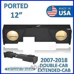Chevy Silverado Double Cab 07-2018 12 Dual Ported Sub Box Subwoofer Enclosure