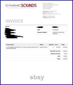 FOCAL Inside ISUB Active 2.1 Under Seat car Sub Subwoofer 8-inch 260W MAX #OP