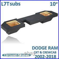 Fits Dodge Ram Quad cab For kicker L7T 10 Dual sub box subwoofer Enclosure