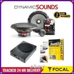 Focal 2-Way 6.5 Component Car Speakers With Under Seat Active Subwoofer Packs