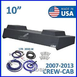 Gmc Sierra Crew-Cab 2007-2013 10 vented Sub box Subwoofer Enclosure + Amp Kit