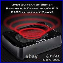 In Phase Car Audio USW300 300W Underseat Ultra Slim Compact Active Subwoofer