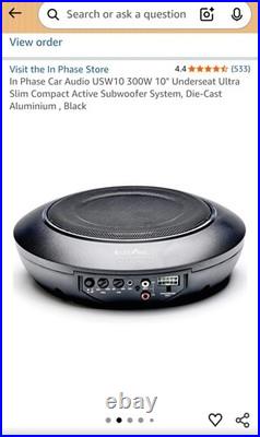 In Phase USW10 Ultra Compact Active Underseat Subwoofer Brand New Boxed
